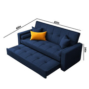 Artic 3 Seater Sofa Cum Bed for Living Room (Black) Premium Velvet Fabric Sofa