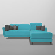 Arlond RHS 4 Seater L Shape Sofa Set for Living Room (Turquise Fabric) Premium Fabric Sofa