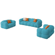 Vetras Modern Velvet Bubble Cloud Sofa, Tufted Design Upholstered 3+1+1 Seater Sofa Set for Living Room, (Black Colour) Premium Velvet Fabric Sofa