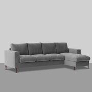 Charmi RHS 6 Seater L Shape Sofa Set for Living Room (Dark Grey Fabric) Premium Fabric Sofa