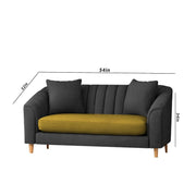 Doraldo 2 Seater Sofa Set for Living Room (Black Colour Fabric) Premium Fabric Sofa for Living Room