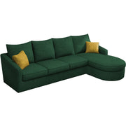 Shrank Round Lounger L Shape 6 Seater Sofa Set for Living Room (Green) Fabric Sofa | RHS