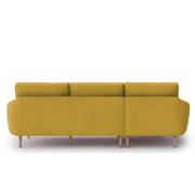 Lizel LHS 4 Seater L Shape Sofa Set for Living Room (Yellow Fabric) Premium Velvet Fabric Sofa