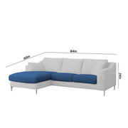 Cortina LHS 4 Seater L Shape Sofa Set for Living Room (Blue Grey Fabric) Premium Fabric Sofa