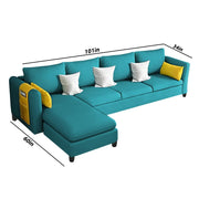 Asser LHS 6 Seater L Shape Sofa Set for Living Room (Pine) Premium Fabric Sofa