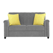 Rogelio 1 Seater Sofa Set for Living Room (Black Fabric)