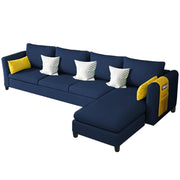 Asser RHS 6 Seater L Shape Sofa Set for Living Room (Blue) Premium Fabric Sofa