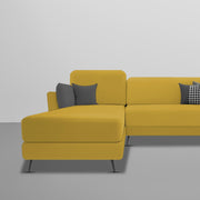 Arlond LHS 4 Seater L Shape Sofa Set for Living Room (Yellow Fabric) Premium Fabric Sofa