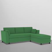 Blustin RHS 4 Seater L Shape Sofa Set for Living Room (Green Fabric) Premium Fabric Sofa