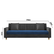 Garcia 3+2 Seater Sofa Set for Living Room (Black - Grey)