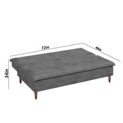 Calvin 3 Seater Sofa Cum Bed for Living Room (Black Fabric) Premium Fabric Sofa