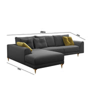 Viva LHS 6 Seater L Shape Sofa Set for Living Room (Dark Grey) Premium Fabric Sofa
