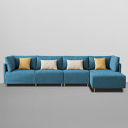 Salina LHS 6 Seater L Shape Sofa Set for Living Room (Black) Premium Fabric Sofa