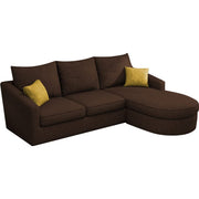 Shrank Round Lounger L Shape 4 Seater Sofa Set for Living Room (Brown) Fabric Sofa | RHS