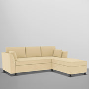 Blustin LHS 4 Seater L Shape Sofa Set for Living Room (Cream Fabric) Premium Fabric Sofa