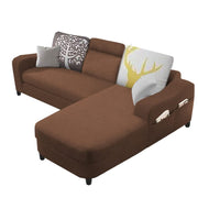 Amanda RHS 4 Seater L Shape,Sofa Set for Living Room (Brown Fabric)