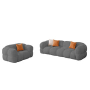 Vetras Modern Velvet Bubble Cloud Sofa, Tufted Design Upholstered 3+1 Seater Sofa Set for Living Room, (Black Colour) Premium Velvet Fabric Sofa
