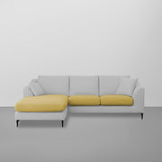 Cortina LHS 4 Seater L Shape Sofa Set for Living Room (Turquise Grey Fabric) Premium Fabric Sofa