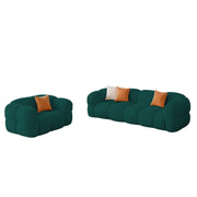 Vetras Modern Velvet Bubble Cloud Sofa, Tufted Design Upholstered 3+1 Seater Sofa Set for Living Room, (Black Colour) Premium Velvet Fabric Sofa