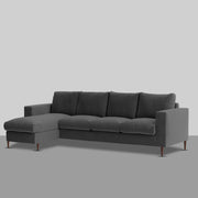Charmi LHS 6 Seater L Shape Sofa Set for Living Room (Black Fabric) Premium Fabric Sofa