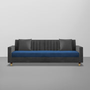 Garcia 3 Seater Sofa Set for Living Room (Blue Black Colour) Premium Fabric Sofa