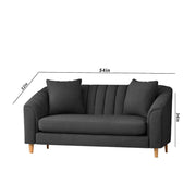 Doraldo 2 Seater Sofa Set for Living Room (Black Colour Fabric) Premium Fabric Sofa for Living Room