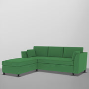 Blustin LHS 4 Seater L Shape Sofa Set for Living Room (Green Fabric) Premium Fabric Sofa