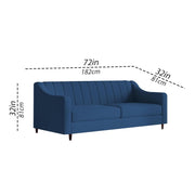 Mobius 3 Seater Sofa Set for Living Room (Blue Colour Sofa) Premium Fabric Sofa for Living Room
