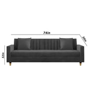 Garcia 3+2 Seater Sofa Set for Living Room (Black - Grey)