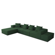Sheron U Shaped Compressed Sofa Set for Living Room with Spacious Boucle Couch Set Living Rooms, (Green Fabric) Premium Fabric U Shape Sofa for Living Room