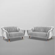 Casaliving Anyse 2 Seater Sofa Set for Living Room (Grey Colour Fabric) Premium Fabric Sofa