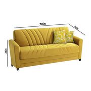 Francis 3 Seater Sofa Set for Living Room (Yellow) Fabric