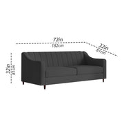 Mobius 3 Seater Sofa Set for Living Room (Black Colour Sofa) Premium Fabric Sofa for Living Room