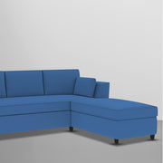 Blustin RHS 4 Seater L Shape Sofa Set for Living Room (Blue Fabric) Premium Fabric Sofa