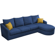 Shrank Round Lounger L Shape 6 Seater Sofa Set for Living Room (Blue) Fabric Sofa | RHS
