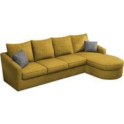 Shrank Round Lounger L Shape 6 Seater Sofa Set for Living Room (Yellow) Fabric Sofa | RHS