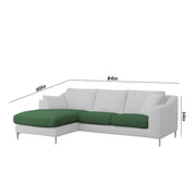 Cortina LHS 4 Seater L Shape Sofa Set for Living Room (Green Grey Fabric) Premium Fabric Sofa