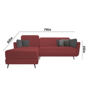 Arlond LHS 4 Seater L Shape Sofa Set for Living Room (Maroon Fabric) Premium Fabric Sofa