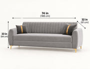 Casaliving Signaturemodel Velure 3 Seater Sofa Set | sued Velvet Fabric| 40D Foam + Zigzag Spring | 3-Yr Warranty (Black Colour)