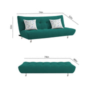 Drantly 3 Seater Sofa Cum Bed for Living Room (Pine Fabric Color) Premium Suede Velvet Fabric Sofa Cum Bed for Living Room