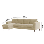 Charmi LHS 6 Seater L Shape Sofa Set for Living Room (Cream Fabric) Premium Fabric Sofa