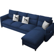 Andon 6 Seater L Shape Sofa Set for Living Room (Black Grey Fabric) Left Side Sofa