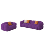 Vetras Modern Velvet Bubble Cloud Sofa, Tufted Design Upholstered 3+1 Seater Sofa Set for Living Room, (Black Colour) Premium Velvet Fabric Sofa