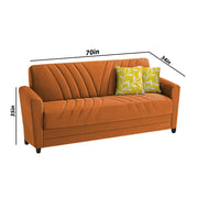 Francis 3 Seater Sofa Set for Living Room (Orange) Fabric