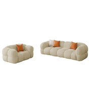 Vetras Modern Velvet Bubble Cloud Sofa, Tufted Design Upholstered 3+1 Seater Sofa Set for Living Room, (Black Colour) Premium Velvet Fabric Sofa