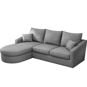 Shrank Round Lounger L Shape 4 Seater Sofa Set for Living Room (Grey) Fabric Sofa | LHS