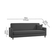 Premium Valkyrie 3 Seater Sofa Set 3 Seater Modern Sofa Set for Living Room (Black Color Fabric)