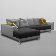 Viva LHS 6 Seater L Shape Sofa Set for Living Room (Black Grey) Premium Fabric Sofa