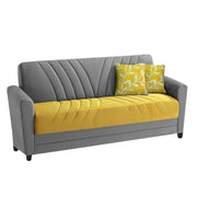 Francis 3 Seater Sofa Set for Living Room (Yellow Grey) Fabric