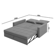 Treshta 2 Seater Pull-Out Premium Fabric Sofa Cum Bed Sofa Set for Living Room (Blue Fabric Color) Premium Fabric Sofa Set for Living Room
